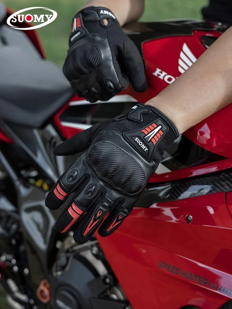 

SUOMY Men Motorcycle Gloves Breathable Anti-Slip Motocross PVC Shell Protective Glove for BMX ATV MTB Bicycle Riding Gear Items