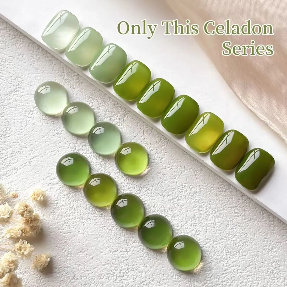 XEIJAYI 3 Colors Nail Gel Polish Set 15ml Avocado Green  Jelly Color Gel Top Coat Polish Uv Permanent Seedling Varnish