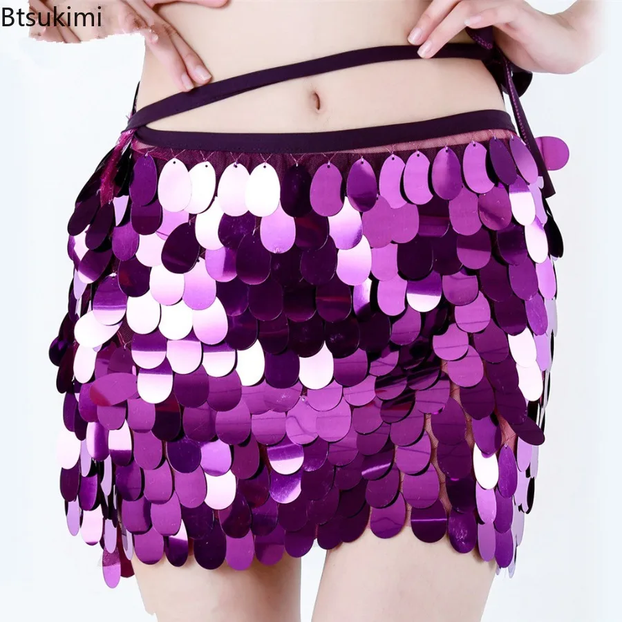 

2025 женская сексуальная мини-юбка с блестящими пайетками, блестящие юбки с высокой талией для женщин, модная уличная одежда, шикарный горячий костюм для латинских танцев