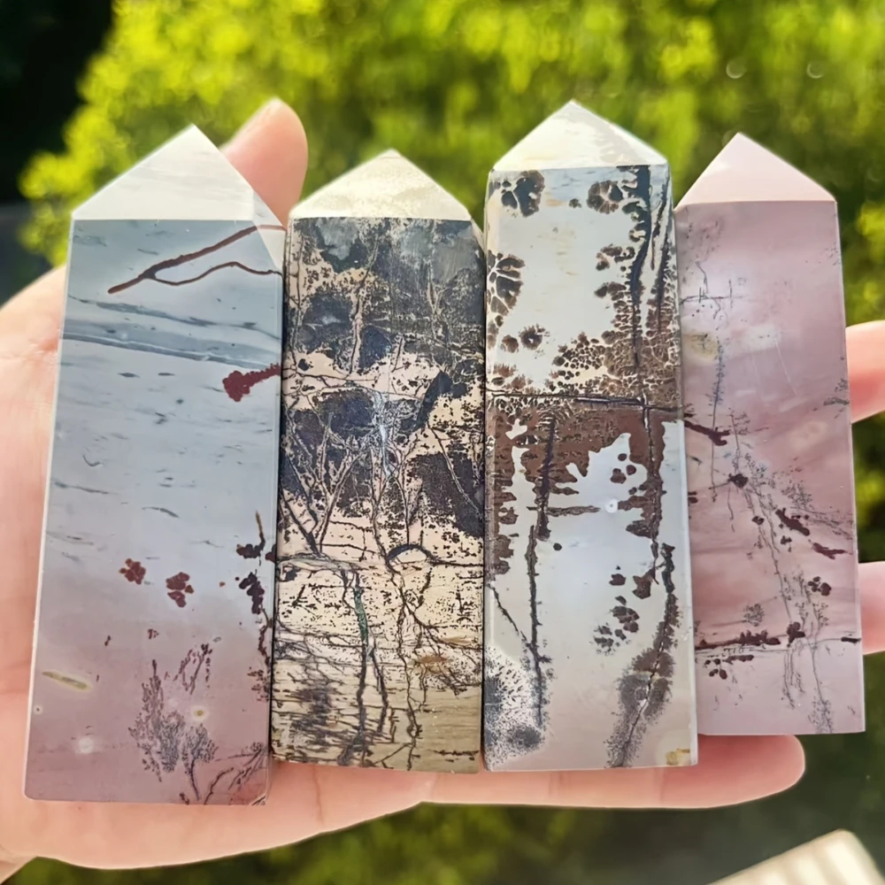 Natural Picture Jasper Tower, Hand-Carved Crystal Obelisk Tower, Mineral Collection, Home Decor, Crystal Gifts for Halloween