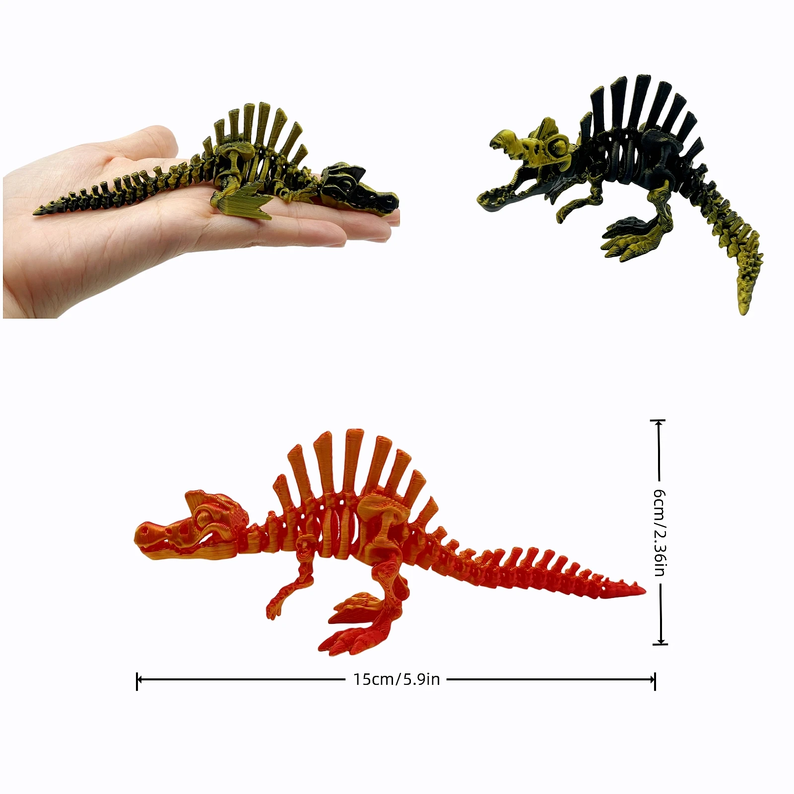 3D Printed 3/5 Piece Velociraptor Set With Movable Joints, Can Stand or Lie Down, Suitable for Home Holiday Party Decorations