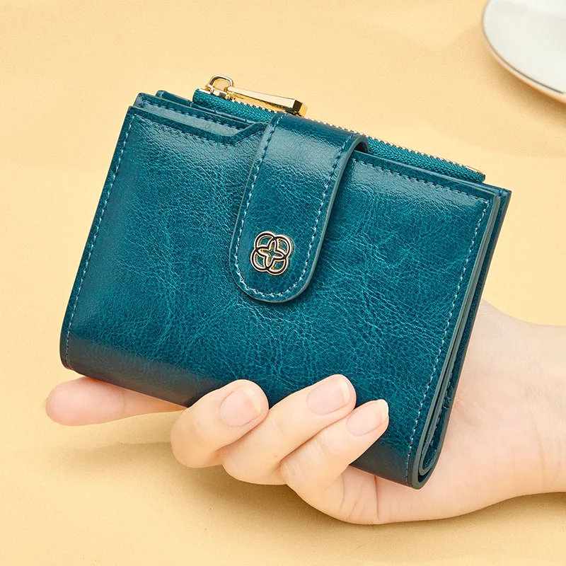 WILLIAMPOLO Women Short Wallet Fashion Luxury Brand Leather Wallets Card Bag for Women Clutch Female Purse Money Clip Wallet