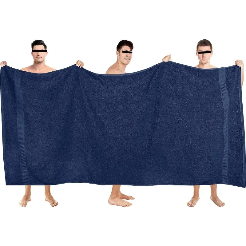 Jumbo Bath Sheet (90 x 180 cm, 2 Pack) - Ring Spun CottonAbsorbent and Quick Dry Extra Large Bath Sheet - (Navy)