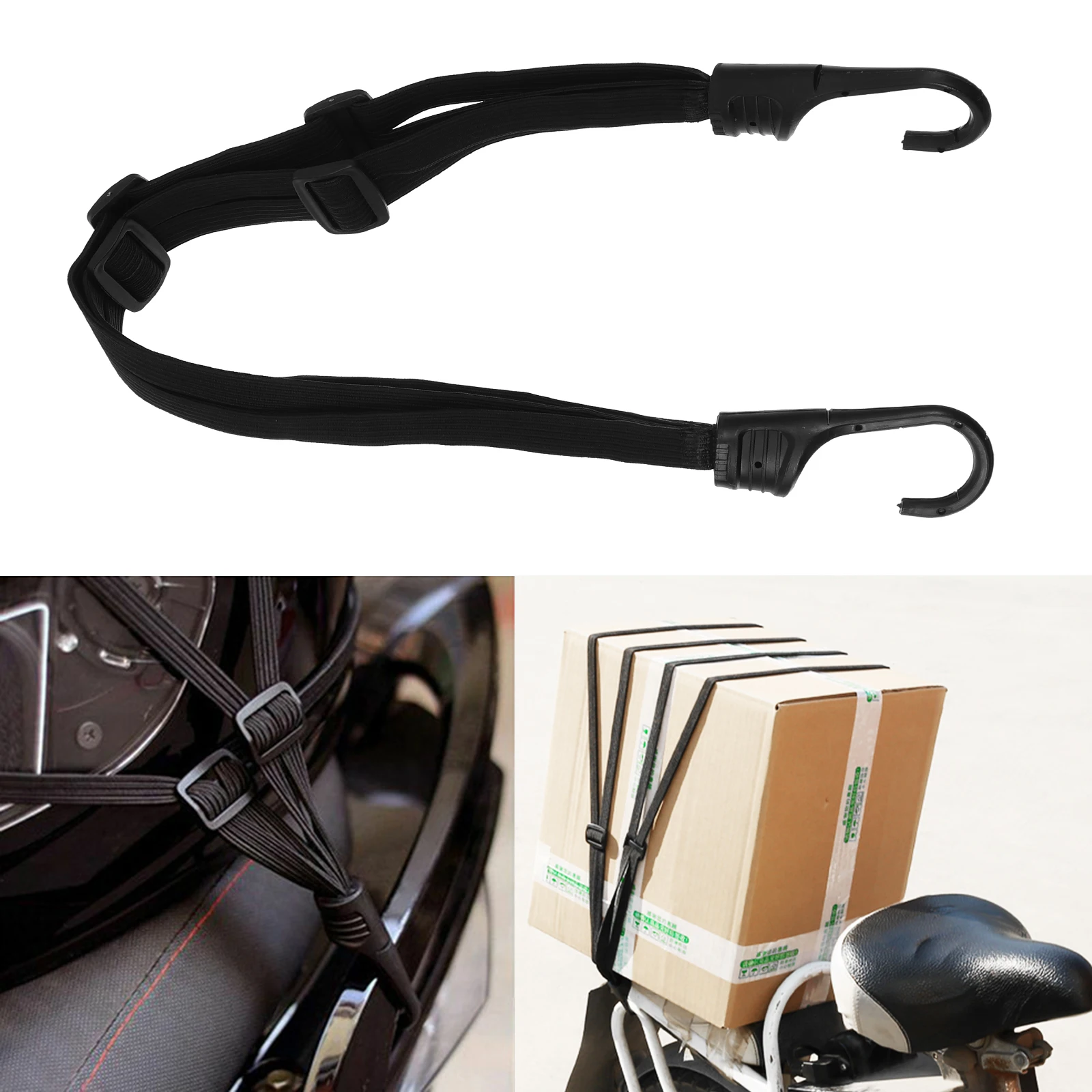 

2pcs Rope For Motorcycle Scooter Elastic Bungee Cord Cargo Tie Down Strap Luggage Binding Polyester Band Durable