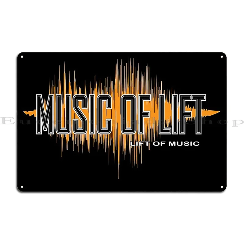 Music Of Lift With Equalizer Wave Typography Slogan Design Metal Sign Wall Garage Create Plaques Wall Decor Tin Sign Poster