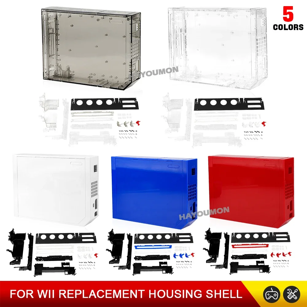 Set completo di guscio di ricambio per console Wii con pulsanti completi, accessori per riparazione.