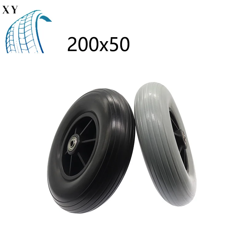 high quality for 8 Inch PU Wheel 200x50 Solid Front Wheel Tire Wheelchair Parts Universal Solid Front Wheel 