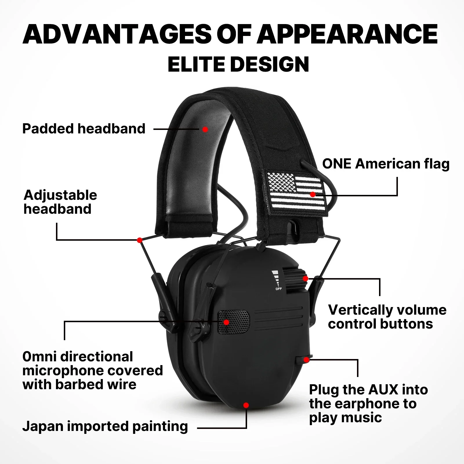 2024 Tactical Electronic Shooting Earmuff Anti-noise Headphone Sound Amplification Hearing Protection Headset Foldable Hot Sale