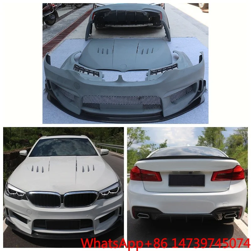 2016-2023 5 Series G30 Wet Carbon Fiber Body Kit Engine Hood Fender Front Rear Bumper Tuning PartsCar Parts Body Kit