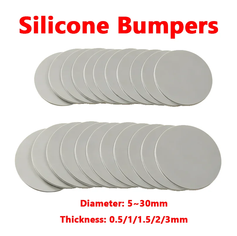 50pcs 5-30mm Self Adhesive Round Silicone Rubber Bumpers Shock Absorber Feet Pad Laptops Keyboards Calculators Monitors