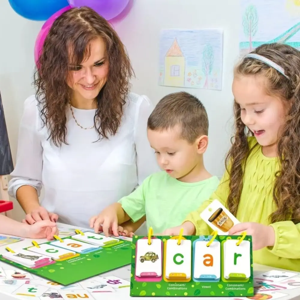 129 Pcs Picture Recognition Visual Word Game Phonics Learning Text Recognition Educational Flash Cards High Frequency Words