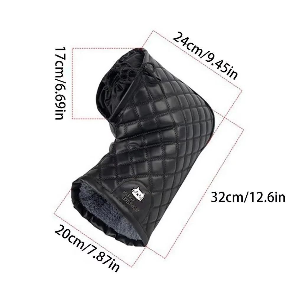 العالمي للدراجات النارية المقود قفازات دافئة مقاوم للماء يفشل اليد بولي Leather الجلود سميكة المخملية مقابض حامي الخريف والشتاء