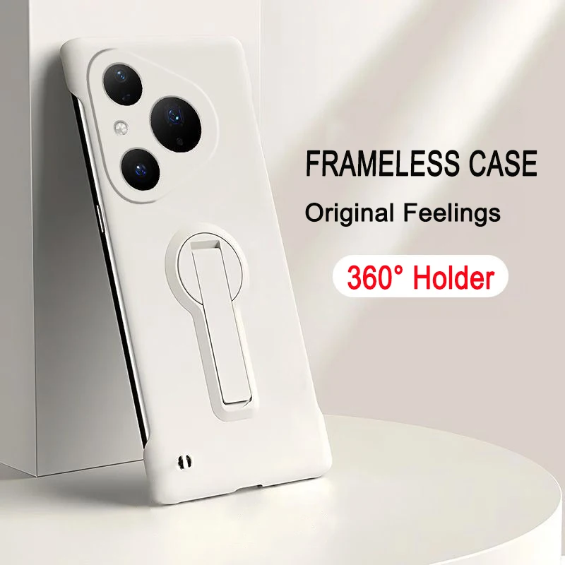 Luxo sem moldura duro caso de telefone para huawei p30 p40 p50 p60 pura 70 80 ultra pro suporte à prova de choque capa traseira
