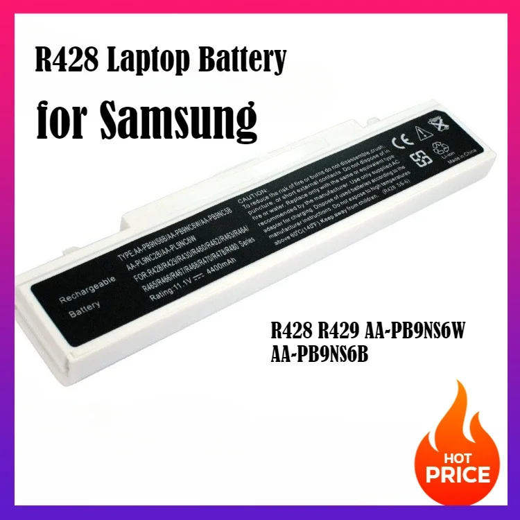 R428 Laptop Battery for Samsung  R428 R429 AA-PB9NS6W AA-PB9NS6B  AA-PB9NC6W AA-PB9NC5B White