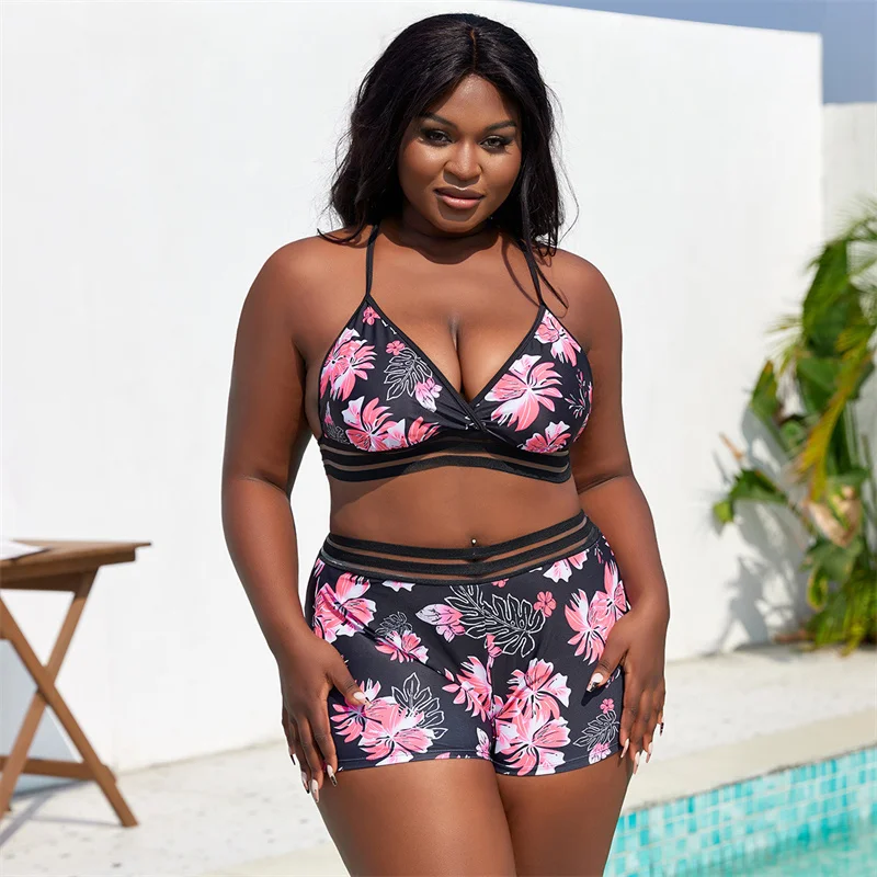 New Bikini Sets for Women High Waisted Bikinis 2 Piece Tummy Control Bathing Suits Plus Size Brazilian Push Up Swimsuits 4XL
