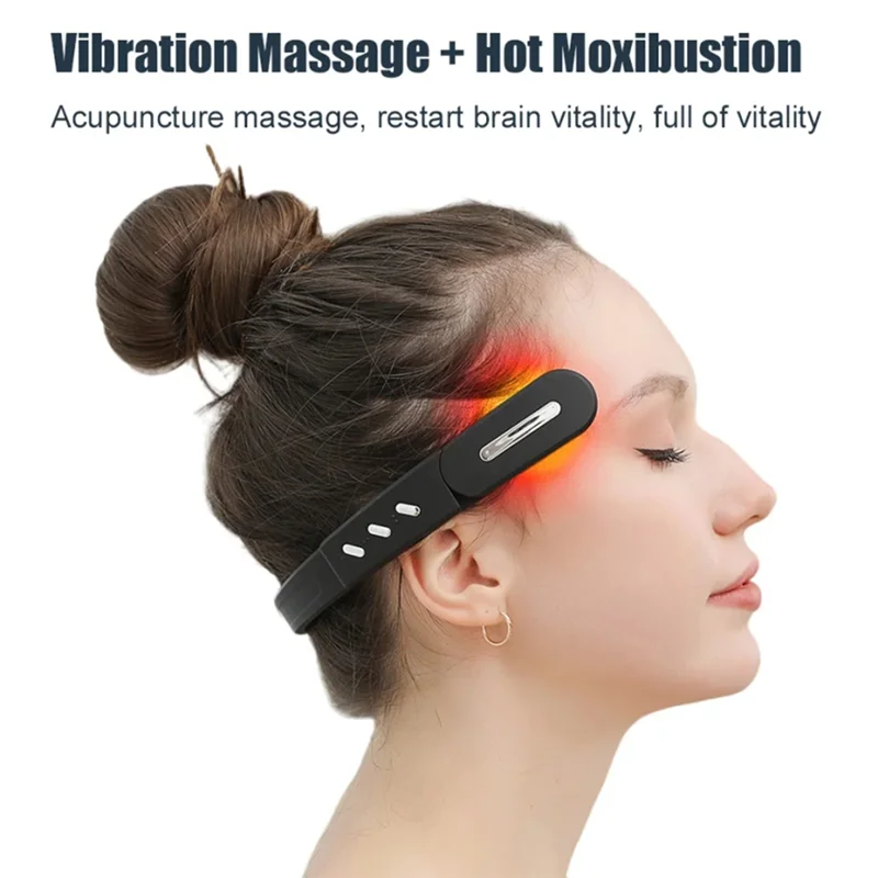 AA20-Anti insomnie musique électrique masseur de tête EMS soulagement des maux de tête Migraine compresse chaude Massage Temple Instrument