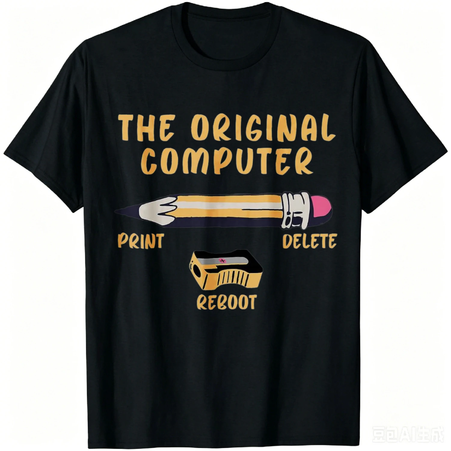 The Original Computer Sarcastic Funny IT Tech Print Delete Adult Heavyweight T-Shirt Cotton Graphic Tee Tops Camiseta Streetwear
