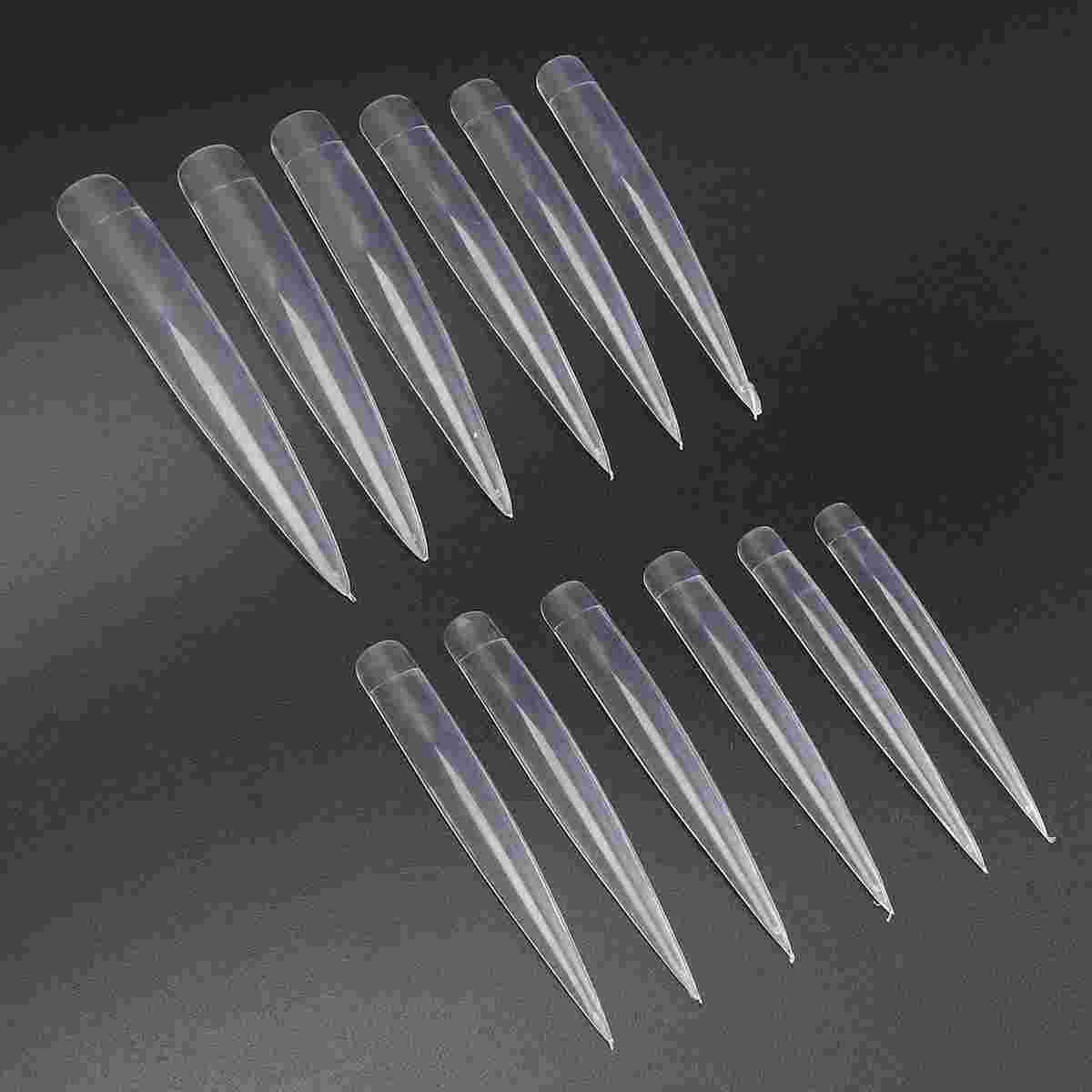 10 Packs of 120PCS False Nail Tips Nail Salon Nail Slices Nail Sample Display Piece Lengthen Fake Nail Patch Stage Nail