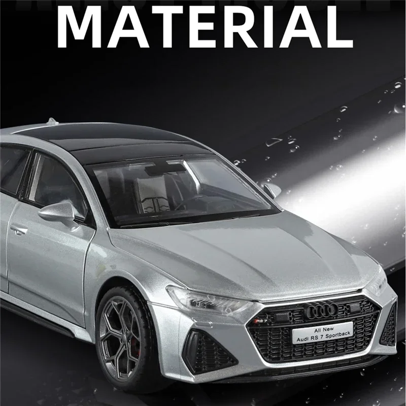 

1:24 RS7 Coupe Alloy Car Model Diecast Metal Sports Vehicles Car Model High Simulation Sound Light Collection Kids Toy Gift
