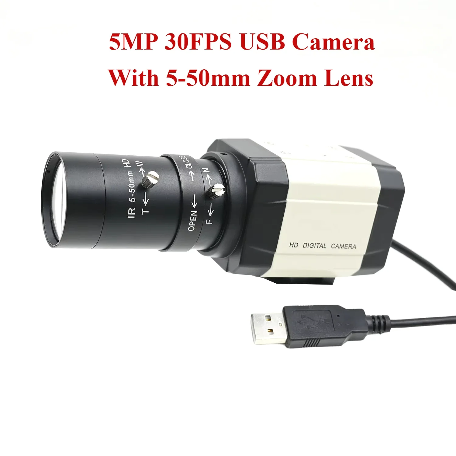 

HD 5MP USB Camera,OV5693 30fps,5 Megapixel Mini Case Webcam,With Varifocal CS Lens 5-50mm 2.8-12mm,UVC For Industrial Machine