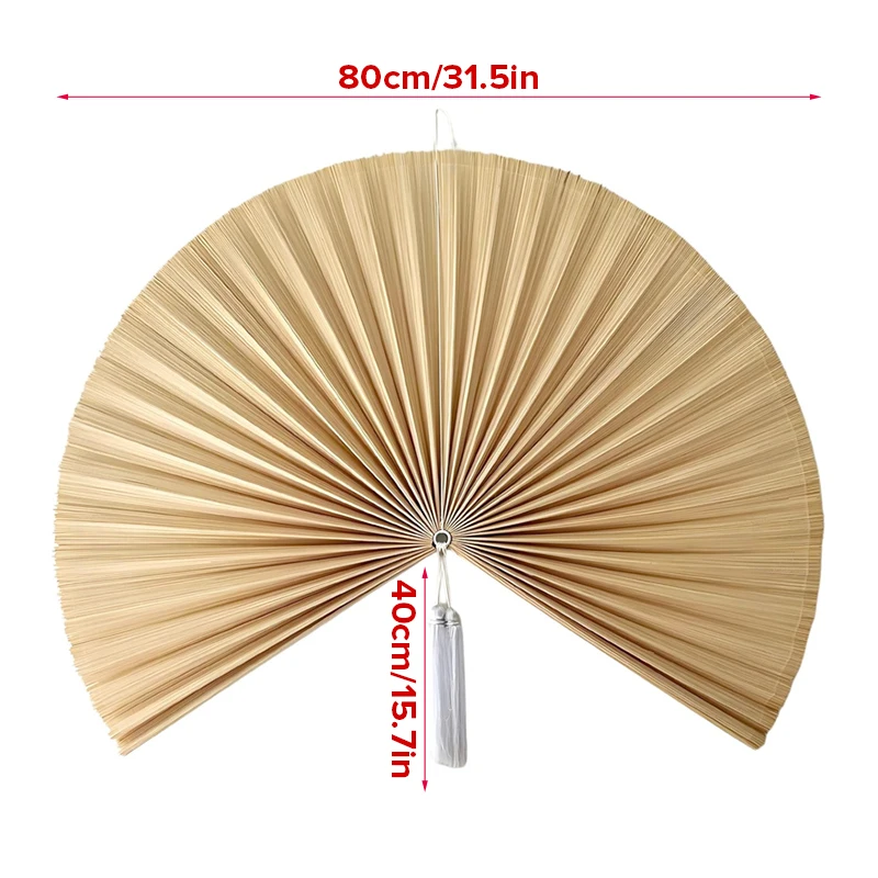 Hand Woven Bamboo Fan Wall Hanging Decor Chinese Style Elegant Wall Decor Pendant for Hotel Homestay Wedding Scene Layout