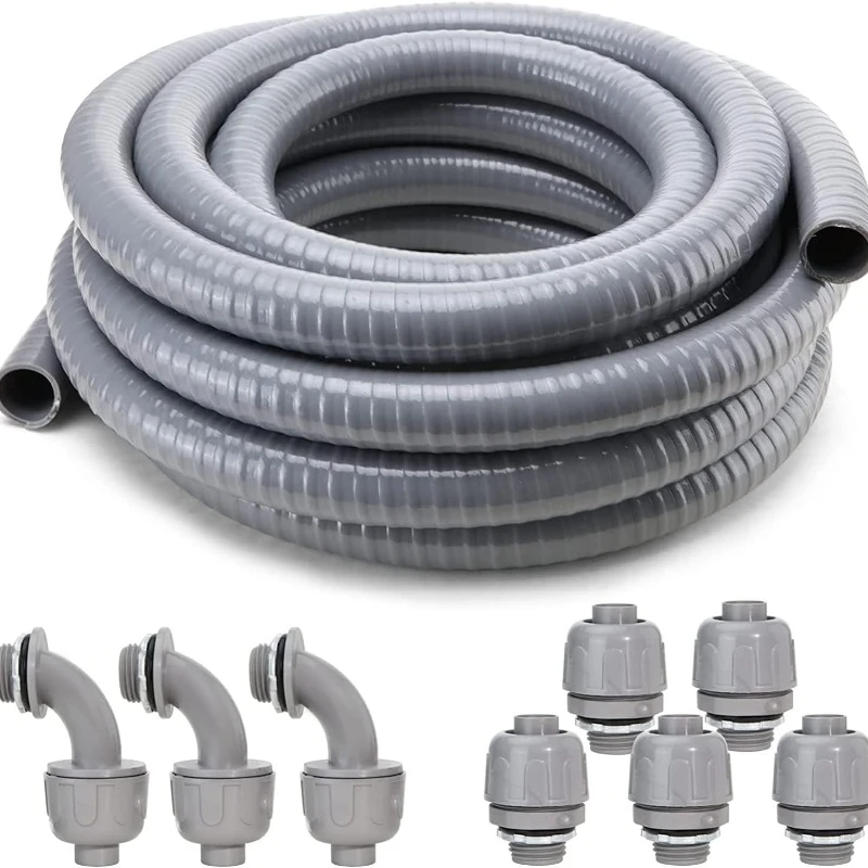 Liquid Tight Conduit Connector Flexible Non Metallic Liquid Tight Electrical Conduit 1/2inch Electrical Conduit Straight Fitting