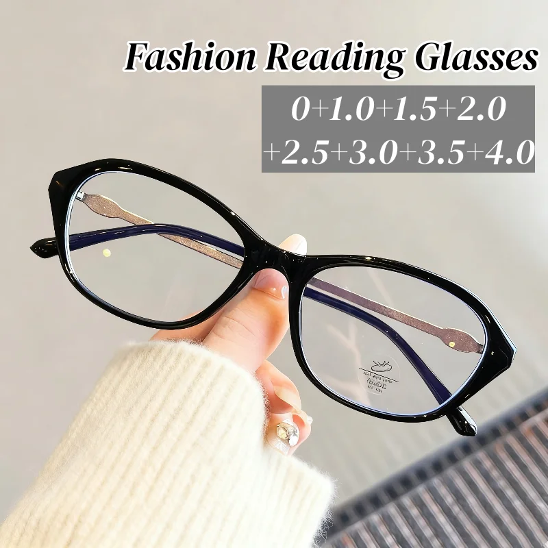 

Women Men Fashion Reading Glasses Classic Ultralight Presbyopia Eyeglasses for Female Trendy Far Sighted Eyewear 0+1.0+4.0