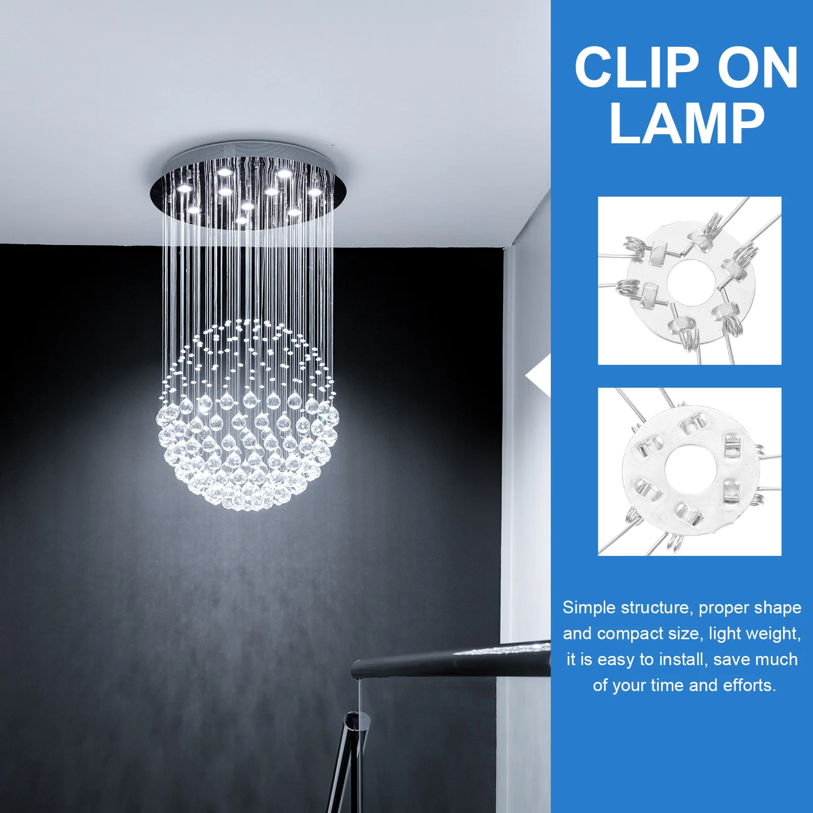 20 pezzi lampadine a LED staffa paralume telaio lampada da soffitto morsetto a molla fai da te per portalampada paralume