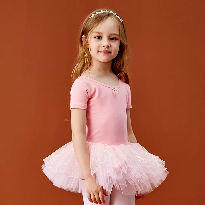 Jupe de Ballet Rose à Manches Courtes pour Fille, Tutu Brcorporelle, Vêtements de brevpour Enfant de 3 à 15 ans