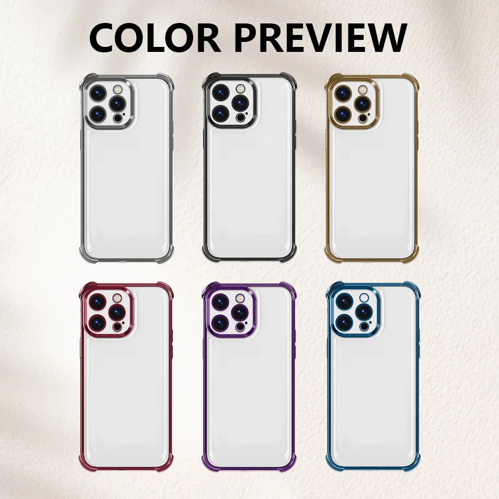DIY Photo Customized Electroplated Phone Case For iPhone 18 17 16 15 14 13 12 11 Pro Max Plus Air E Four Corner Shockproof Cover