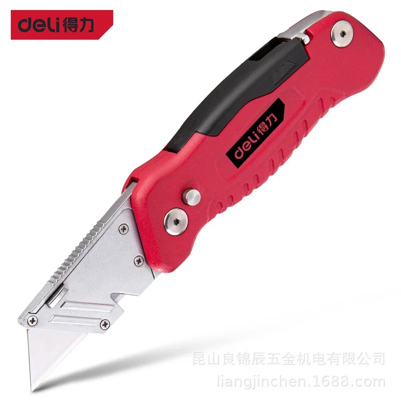 Deli Tool Knife SK2 Multifunctional Heavy-Duty Folding Cutter Practical Knife Screwdriver 2-in-1 Portable Tool Unboxing Knife