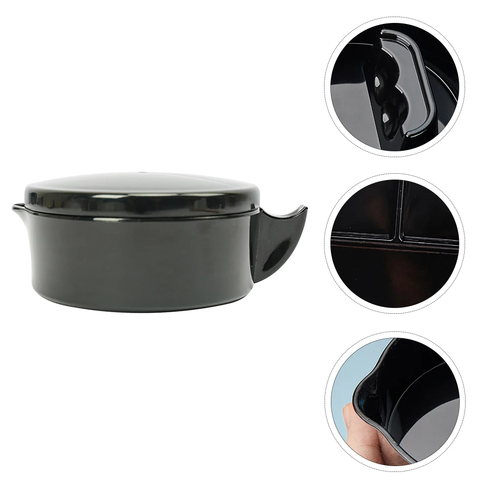 

Multifunctional Inkwell Imitation Porcelain Calligraphy Dish Black Cover Desk Accessory Smooth Surface Easy Cleaning Practical