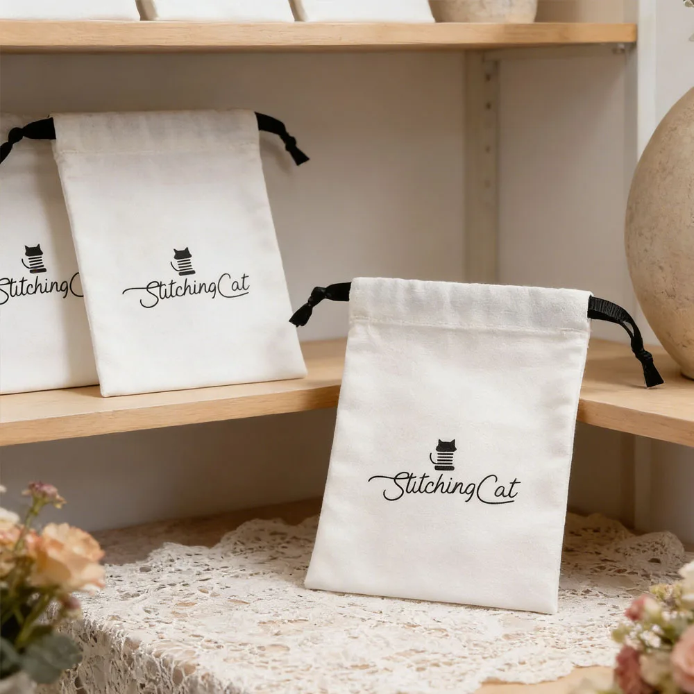 

100 шт. хлопковых мешочков с индивидуальным логотипом, натурального белого цвета, для упаковки серег, ожерелий, колец, ювелирных изделий, подарочные мешочки на шнурке, органайзеры для праздничных подарков