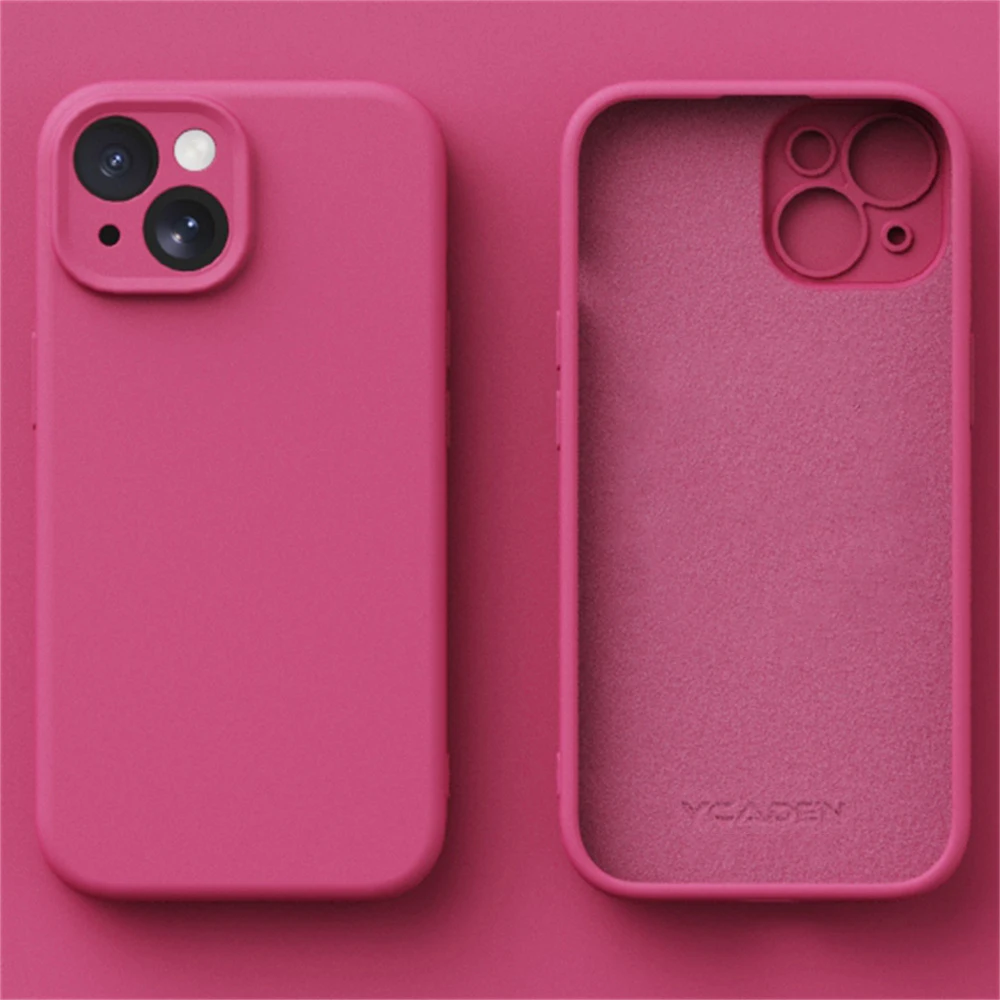 For iphone 15 14 13 12 11 Pro ProMax 14 15 PLus Lens Protect color Cover Sale High quality Original Liquid tpu Silicone Case