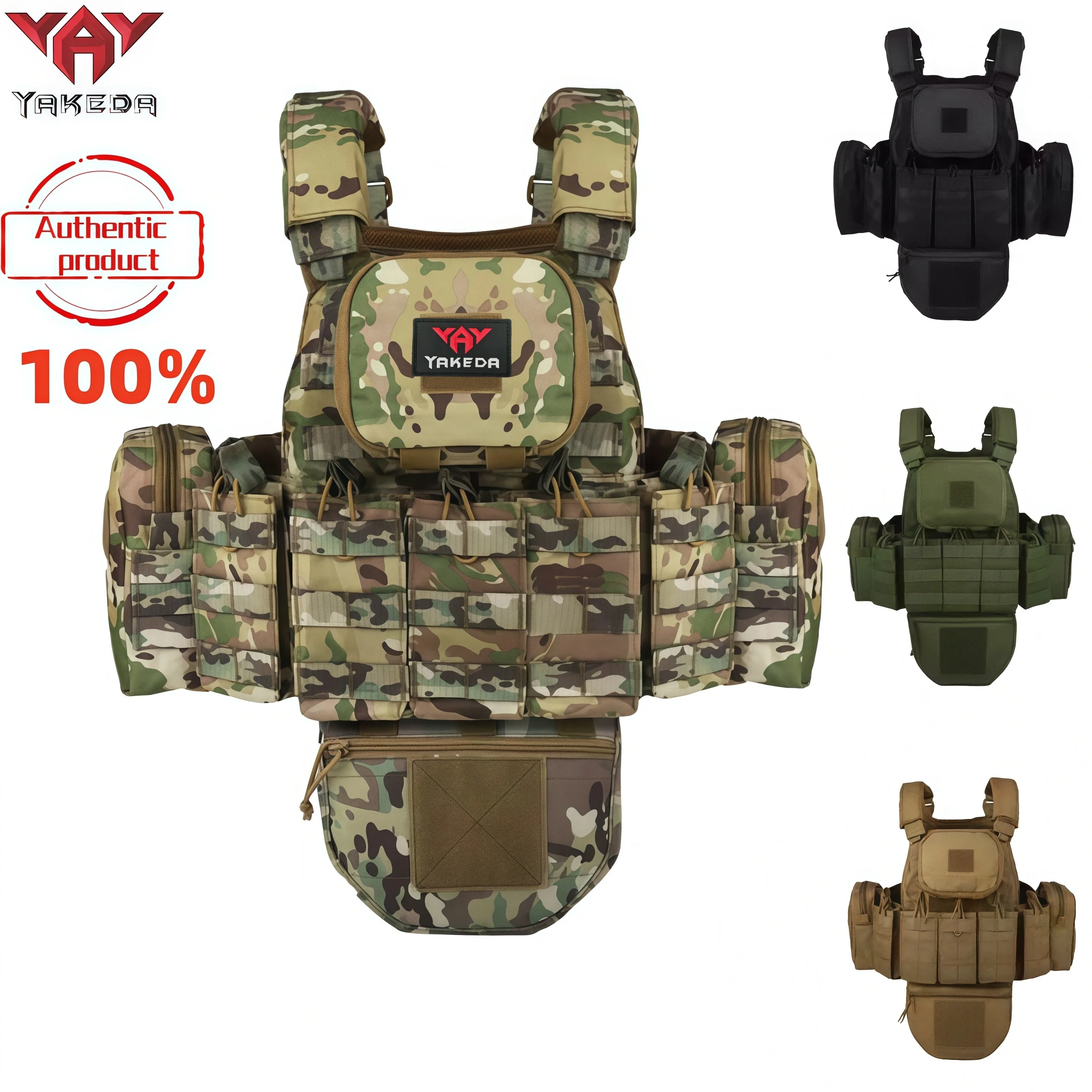 YAKEDA Five piece equipment bag training vest, detachable and expandable, waterproof, wear-resistant and tear resistant