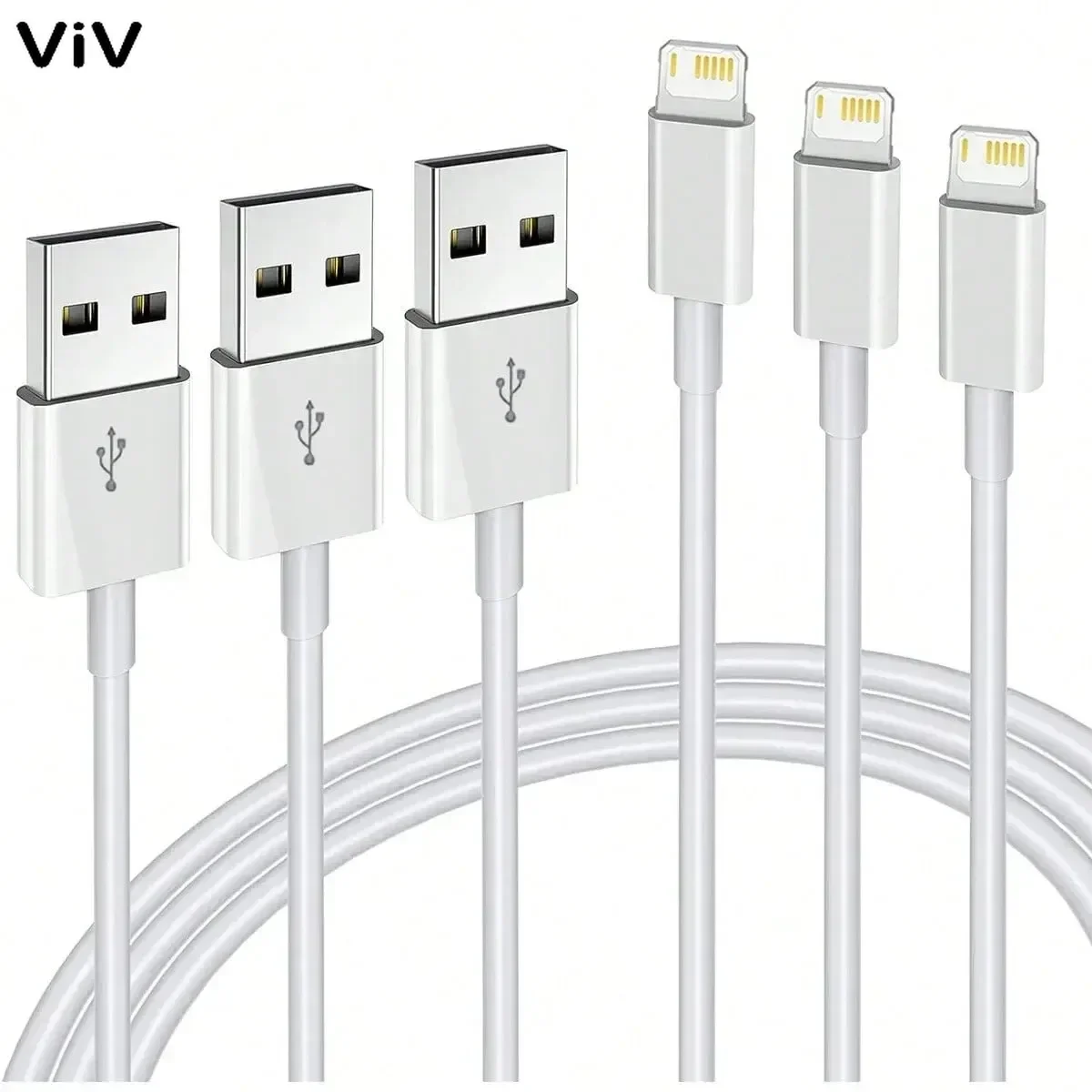 1/2/3 PCS USB Cable for iPhone Charger Cord USB to Ligtning Chargers Cable for iPhone Fast iPhone Charging Cable