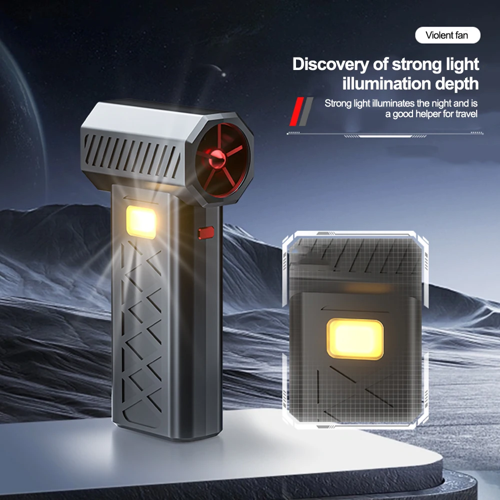 مروحة عنيفة 400000 دورة في الدقيقة منفاخ هواء قوي مروحة توربو مع شاشة LED وإضاءة منظف الغبار 6 سرعات منفاخ توربو جيت بدون فرش #4