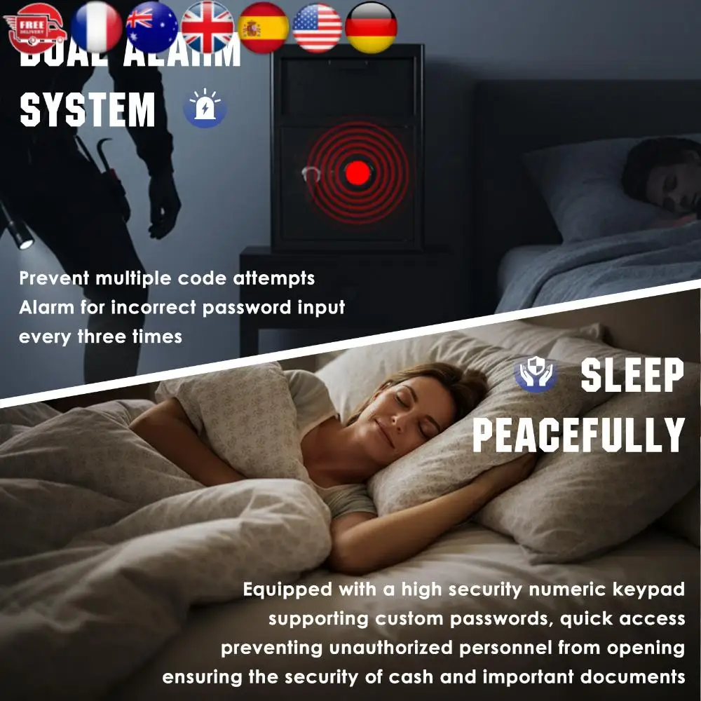 لوحة مفاتيح رقمية آمنة للأعمال شديدة التحمل وفتحة للعملات المعدنية وصندوق أمان المكتب مضاد للسرقة لزلات النفقات والمكتب والمنزل #1