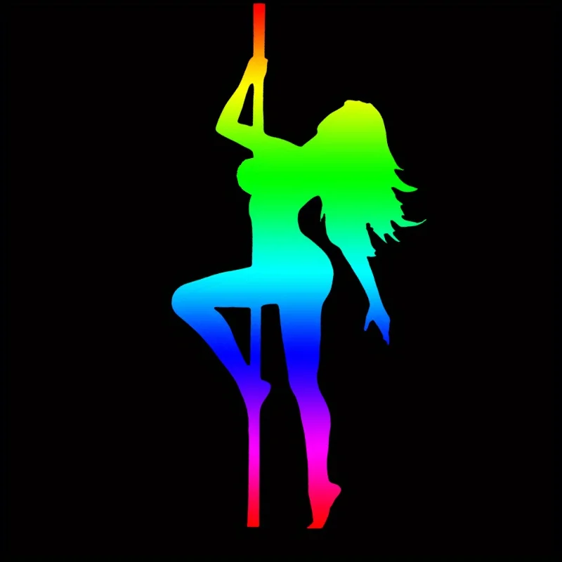 

1 шт. яркая автомобильная наклейка Lively Pole Dance, яркий неоновый дизайн, прочный ПЭТ-материал, водонепроницаемая наклейка для автомобилей и мотоциклов