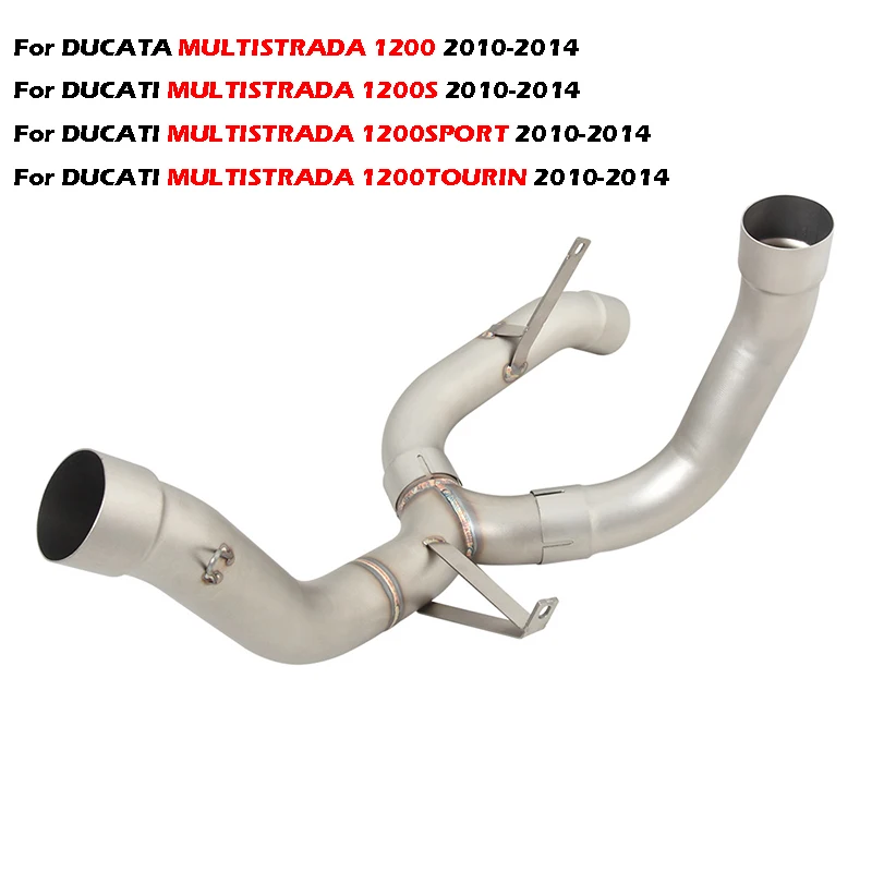 

Titanium Alloy Motorcycle Exhaust System Header Pipe Connection Link Tube For DUCATI MULTISTRADA 1200 S SPORT TOURING 2010-2014