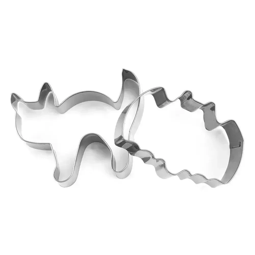 12PCS Halloween Cookie Cutter Stainless Steel Cartoon Cookie Mold Bat Shaped Mold Baking Mold Kitchen Baking Tools