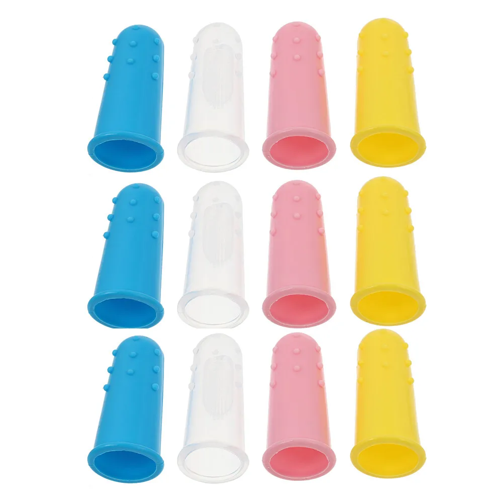 

12Pcs Baby Finger Toothbrush Silicone Infant Oral Cleaner Soft Toddler Teeth Cleaning Tool for Health Brushing Habit