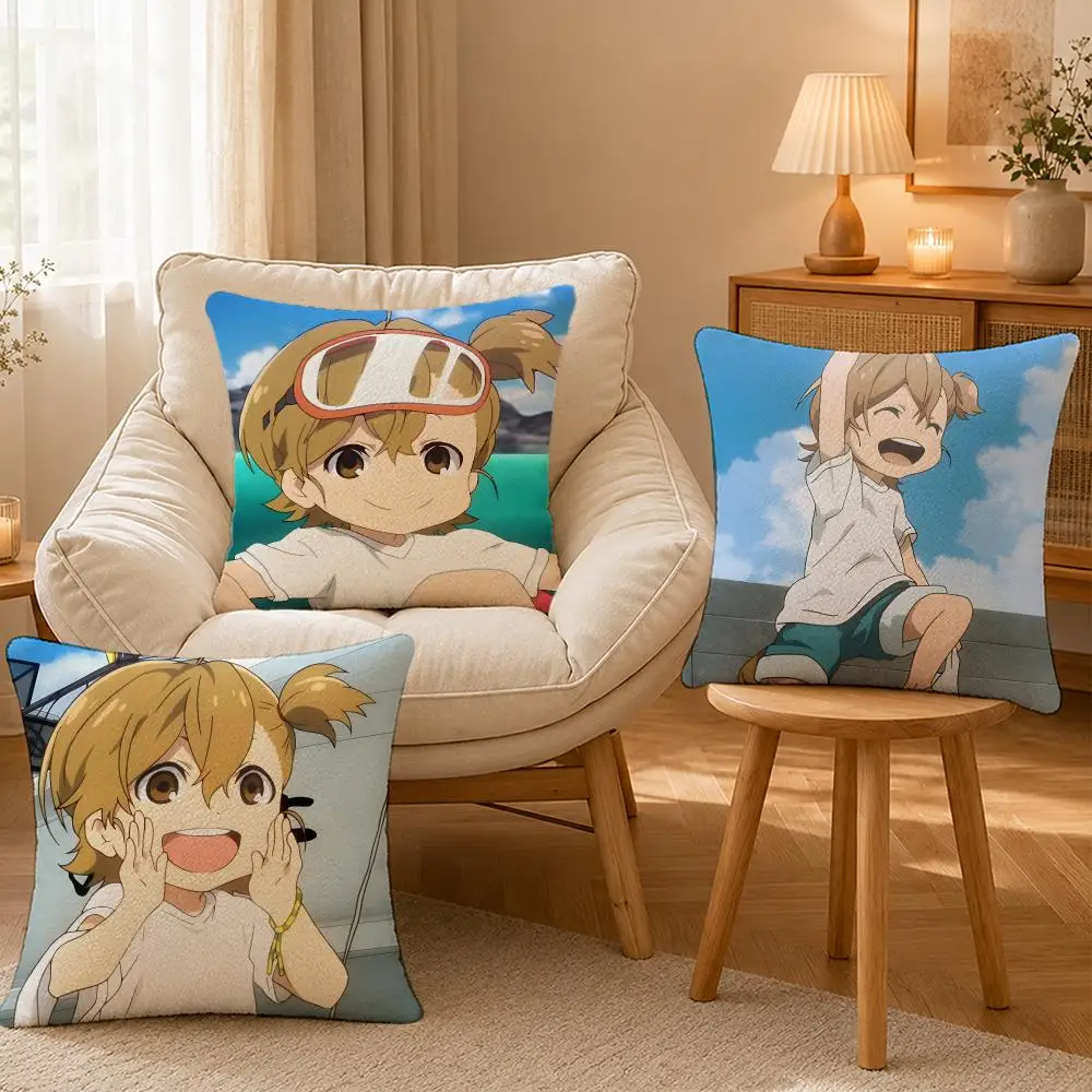 Anime Barakamon Island Comedy Cushion Cover Personalized Short Plush Soft Bedroom Sofa Home Decor Gift