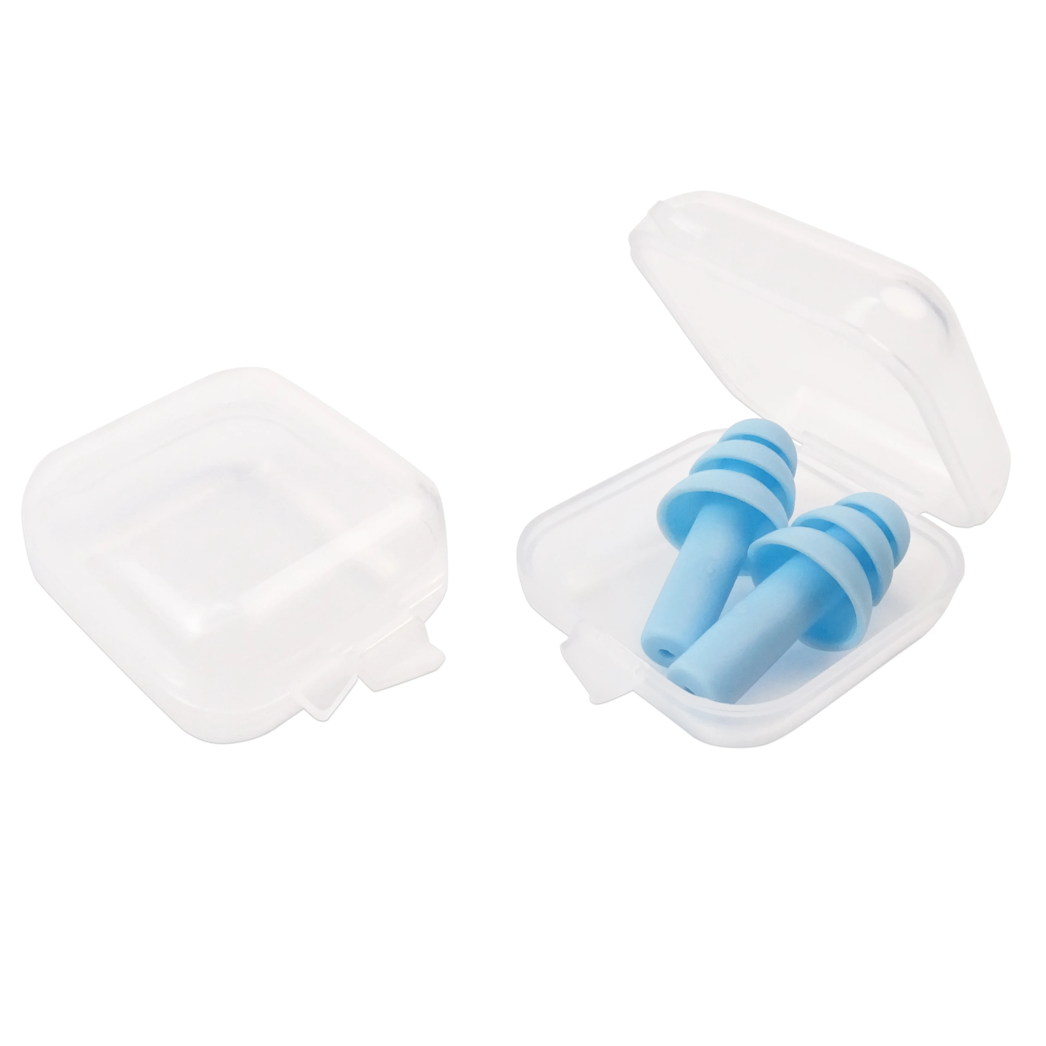 

Customize high quality blue reusable Ear Plugs with case for travel waterproof reusable Earplugs for promotion
