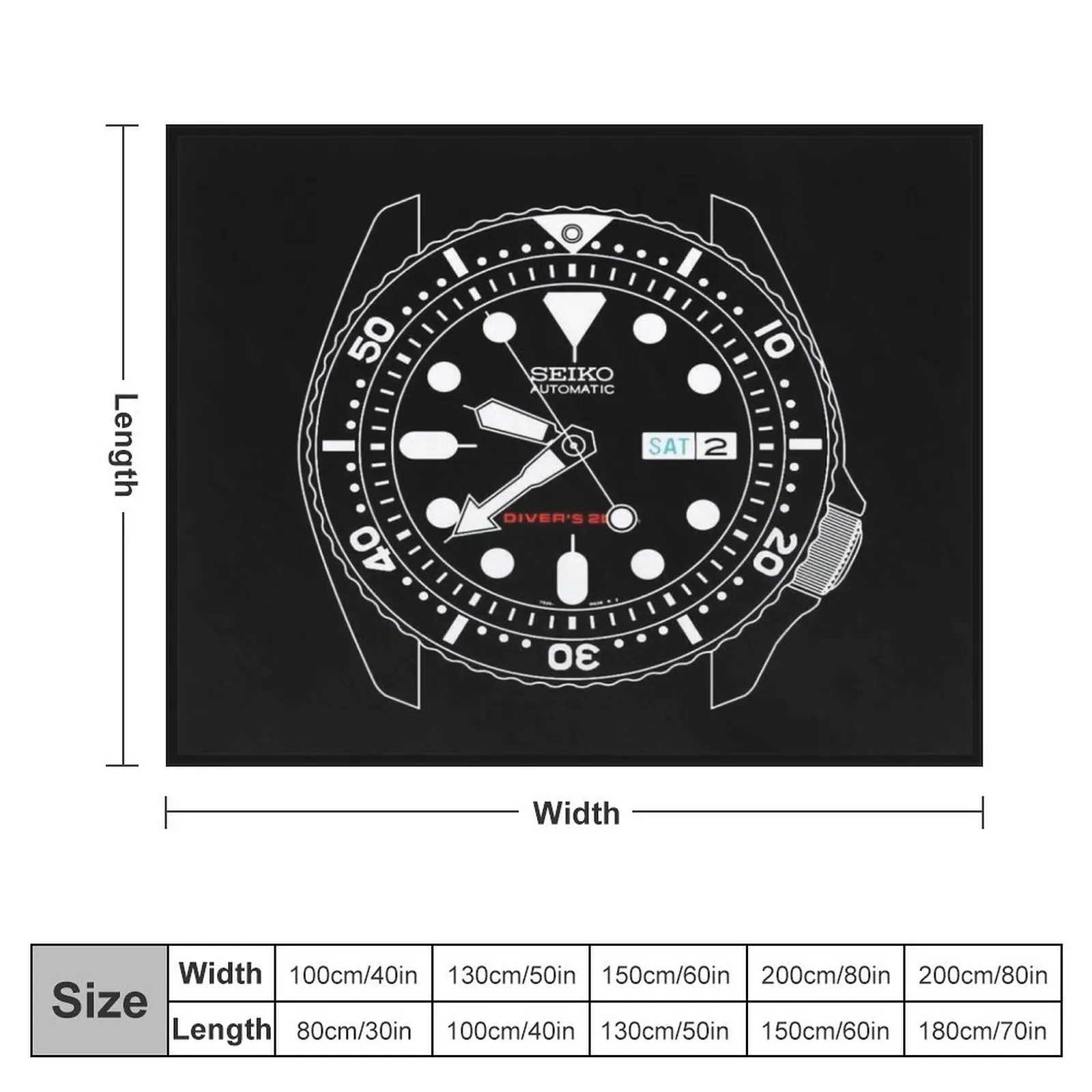 Seiko SKX diver Throw Blanket valentine gift ideas blankets ands christmas gifts Blankets