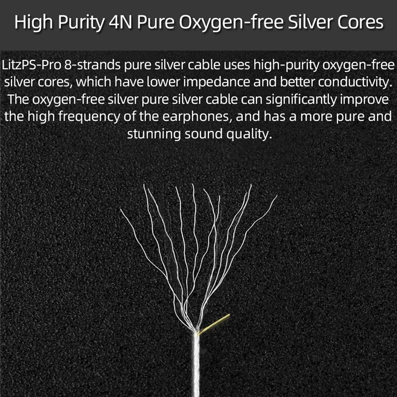 NiceHCK LitzPS-Pro 8 Core 4N Litz Pure Silver Earphone Cable 3.5mm/2.5mm/4.4mm MMCX/QDC/0.78 2Pin for CIEM MK3 MK4 ST-10s LZ A7