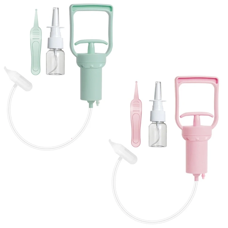 Manual Baby Nasal Aspirator with Soft Silicone Tip, Handheld Nose Cleaner for Infants Adjustable Suction Easy to Drop shipping