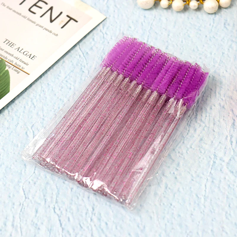 Batch of 50 Sets of Eyelash Brushes for Combing Eyelashes with Diverse Functions and Colors