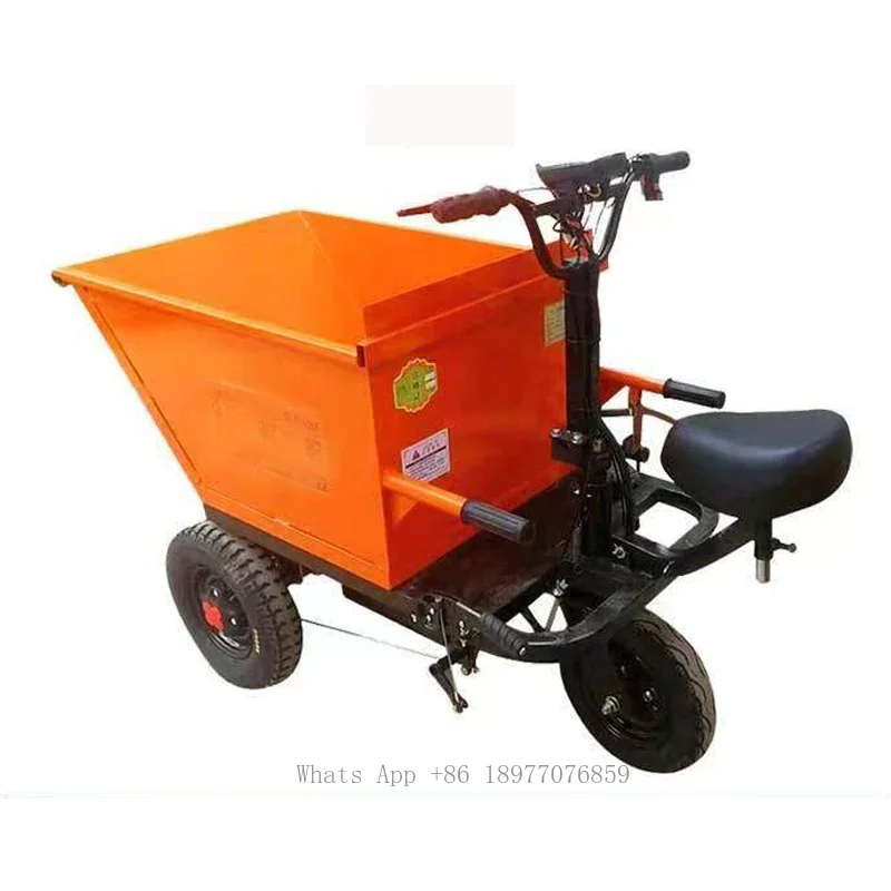 Small Dump Truck Hand Ash Truck Battery Powered Electric Transfer Truck Construction Site Small Dumping Cart Hand Push Cart