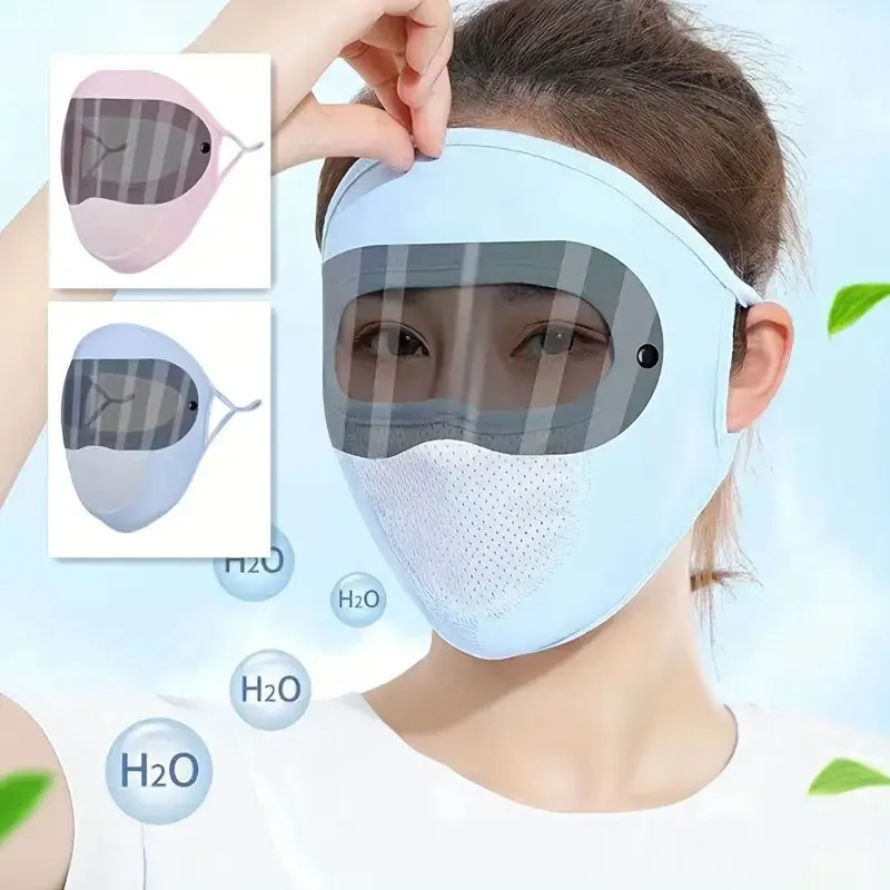 

1pcs Summer Sunscreen Ice Silk Mask Sun Protection Anti-uv Thin Breathable Dustproof Outdoor Cycling Full Face Coverage Masks